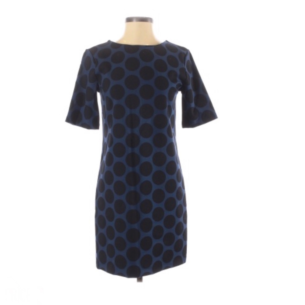 Gap blue/black polka dot dress